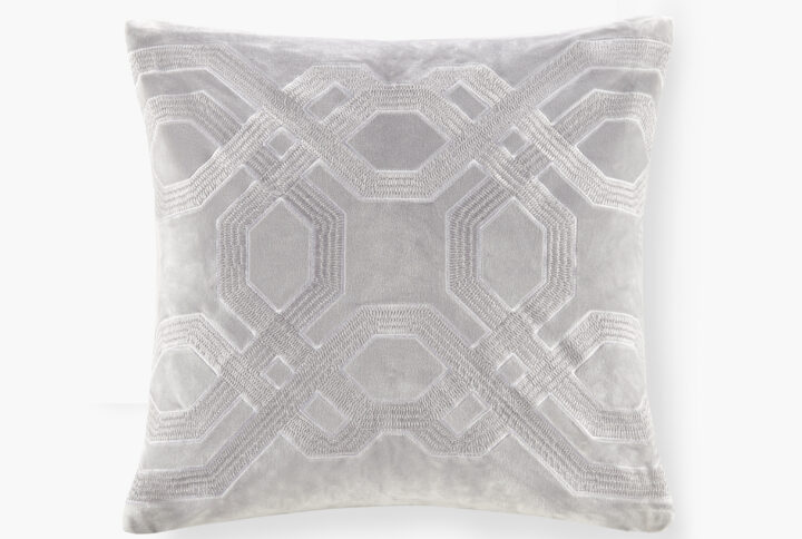 Biron Square Decor Pillow in Silver From Croscill Classics