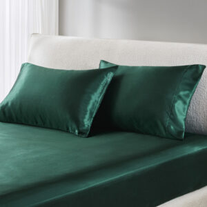 Satin Luxury 2 PC Pillowcases in Emerald From Madison Park Essentials