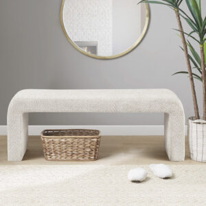 Steve Boucle Waterfall Bench in Cream From INK+IVY