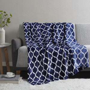 Ogee Oversized Throw in Navy From Madison Park