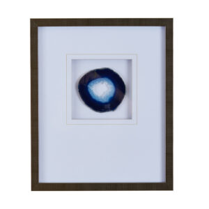 Blue Agate Real Stone Framed Glass and Double Matted Wall Art in Blue From Madison Park