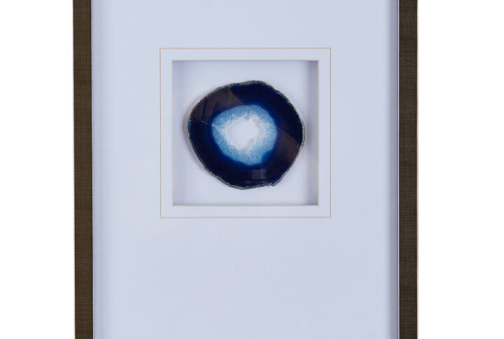 Blue Agate Real Stone Framed Glass and Double Matted Wall Art in Blue From Madison Park