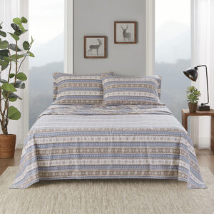 Flannel Sheet Set in Blue Snowflake From Woolrich