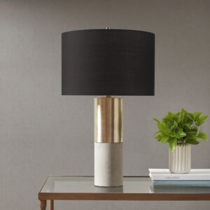 Fulton Concrete Table Lamp in Gold/Grey/Black From INK+IVY