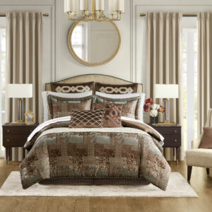 Galleria 4 Piece Brown Comforter Set in Brown From Croscill Classics