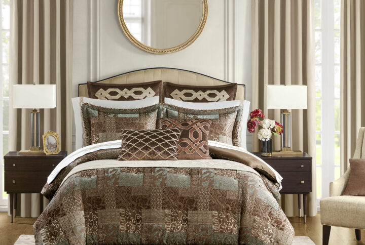 Galleria 4 Piece Brown Comforter Set in Brown From Croscill Classics