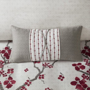 Cherry Blossom Oblong Pillow in Grey From N Natori