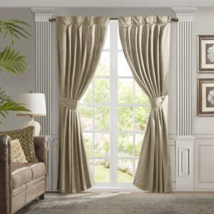 Avignon Pleat Curtain Panel with Tieback (Single) in Champagne From Croscill Classics