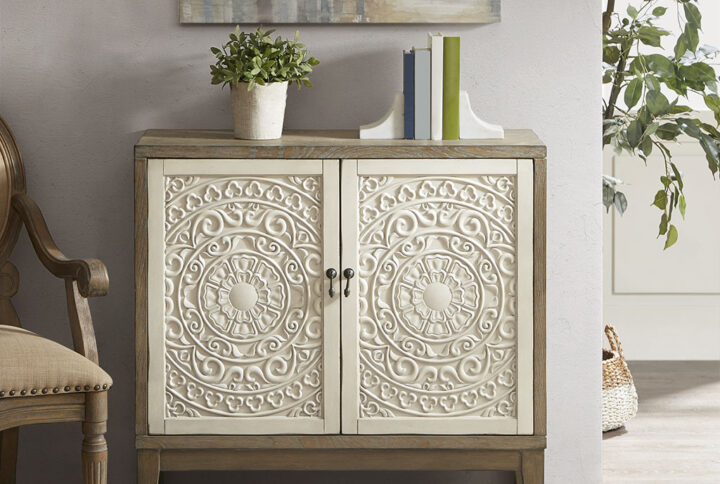 Cowley Accent Chest in Reclaimed Walnut/Antique Cream From Madison Park