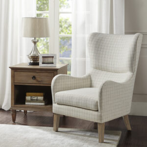 Arianna Swoop Wing Chair in Linen From Madison Park