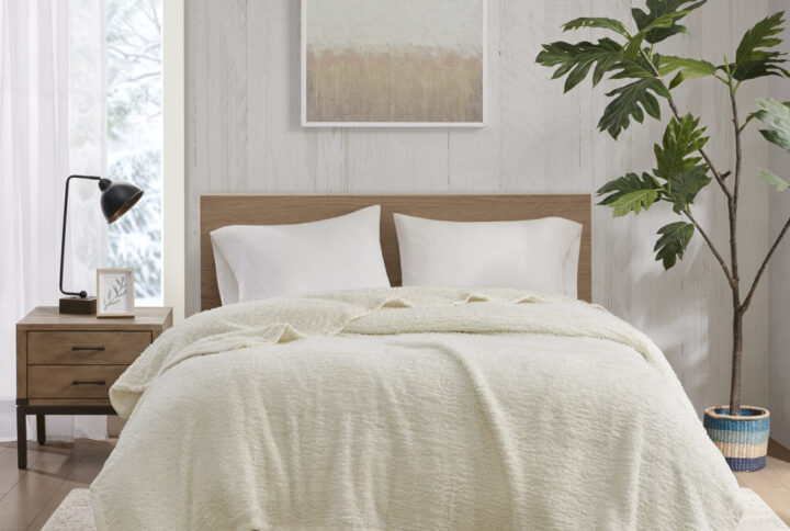 Burlington Berber Blanket in Ivory From Woolrich