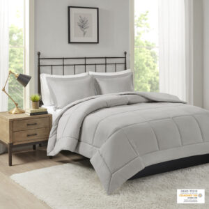 Sarasota Microcell Down Alternative Comforter Mini Set in Grey From Madison Park