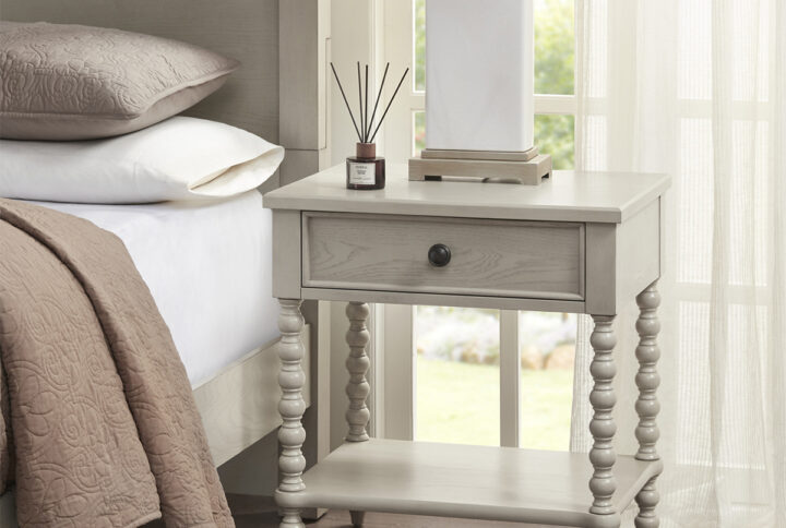 Beckett Nightstand in Antique Cream From Madison Park Signature