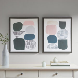 Grey Rock Garden Gel Coat Framed Canvas 2 Piece Set in Multi From Urban Habitat