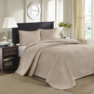 Quebec Reversible Bedspread Set in Khaki From Madison Park