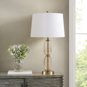 Zirconia Faceted Brown Glass Table Lamp in Brown From 510 Design