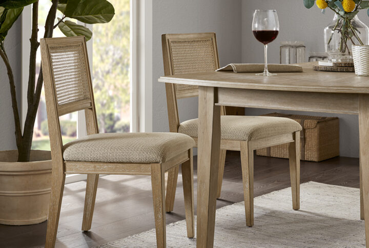 Kelly Armless Dining Chair Set of 2 in Light Brown From INK+IVY