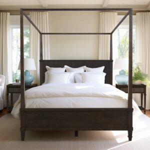 Kenna Canopy Bed Queen in Dark Coffee From Martha Stewart