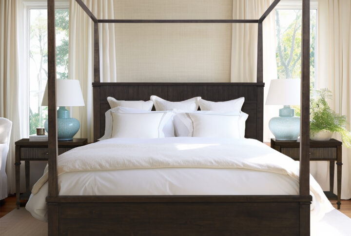 Kenna Canopy Bed Queen in Dark Coffee From Martha Stewart