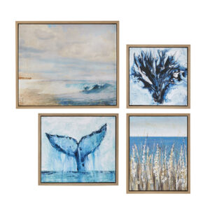 Seascape 4-piece Framed Canvas Wall Art Set in Blue From Madison Park