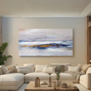 Jana Double Embelished Canvas - Golden in Blue From Madison Park