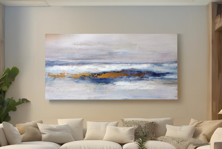 Jana Double Embelished Canvas - Golden in Blue From Madison Park