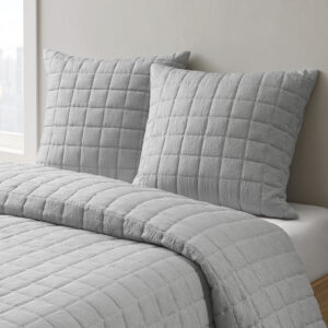 Cocoon Quilt Top Euro Sham in Grey From N Natori