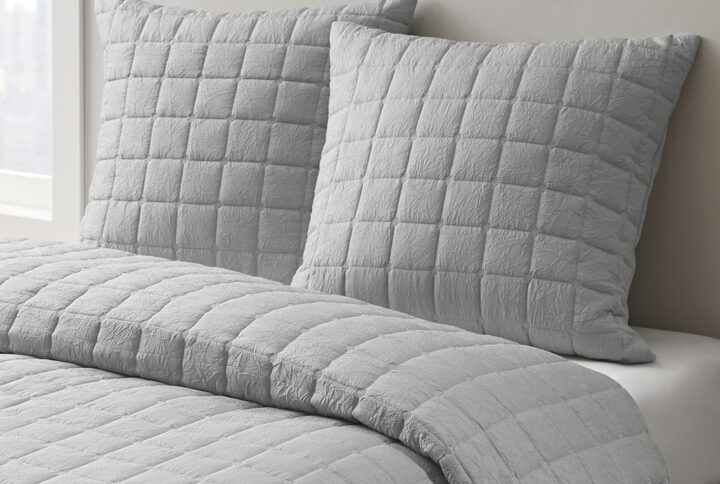 Cocoon Quilt Top Euro Sham in Grey From N Natori