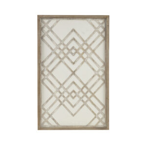 Exton Two-tone Overlapping Geometric Wood Panel Wall Decor in Natural/White From Madison Park