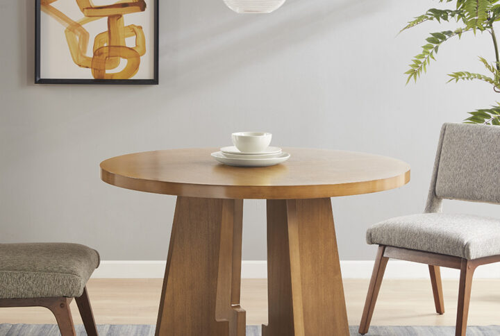 Kennedy 44" Round Dining Table in Pecan From INK+IVY