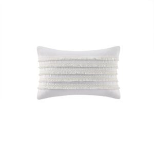 Daria Cotton Oblong Pillow in Ivory From INK+IVY