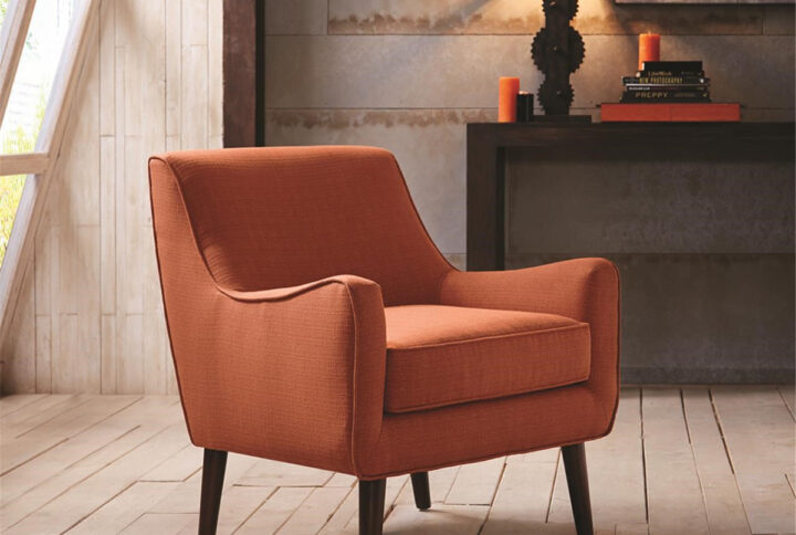 Oxford Mid-Century Accent Chair in Burnt Orange From Madison Park