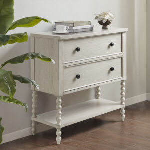 Beckett 2 Drawer Accent Chest in Antique Cream From Madison Park Signature