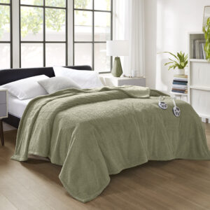 Dream Soft Heated Blanket in Sage From Serta