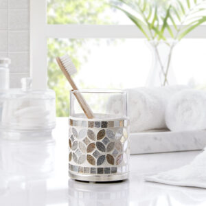 Seville Mosaic Glass Tumbler in Silver From Croscill