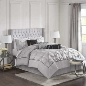 Laurel 7 Piece Tufted Comforter Set in Grey From Madison Park