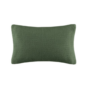 Bree Knit Oblong Pillow Cover in Green From INK+IVY