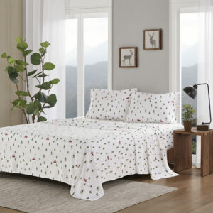 Cotton Flannel Sheet Set in Green Tree Trip From Woolrich