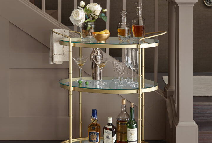 Lauren Bar Cart in Antique Gold From Madison Park Signature