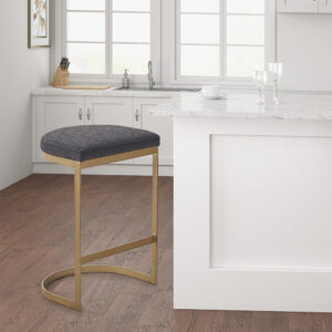 Maison Counter Stool in Charcoal/Antique Gold From Madison Park