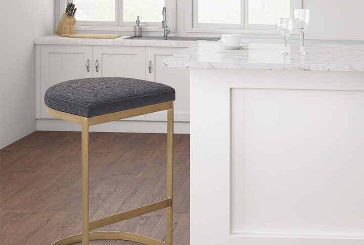 Maison Counter Stool in Charcoal/Antique Gold From Madison Park