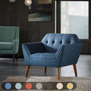 Newport Newport Wide Mid-Century Modern Lounge Chair in Blue From INK+IVY