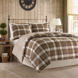 Lumberjack Classic Quilting Soft and Cozy Microfiber Solid Reverse Down Alternative Comforter Set in Multi From Woolrich