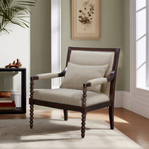 Philippe Accent Arm Chair in Morocco Brown/Taupe From Martha Stewart