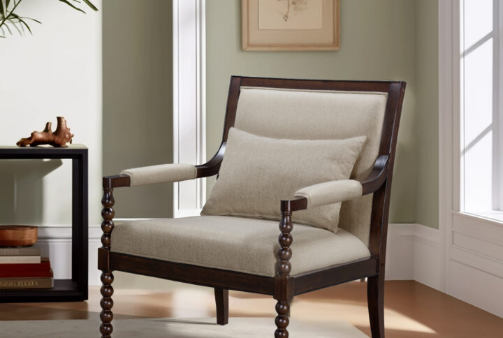 Philippe Accent Arm Chair in Morocco Brown/Taupe From Martha Stewart