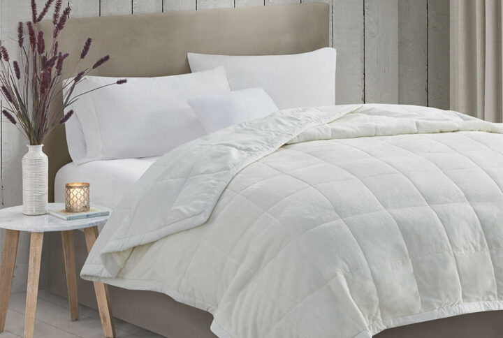 Coleman Reversible HeiQ Smart Temperature Down Alternative Blanket in Ivory From Madison Park