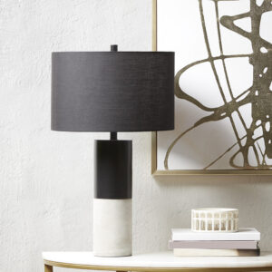 Fulton Concrete Table Lamp in Black/Grey From INK+IVY