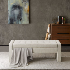 Gillian Soft Close Storage Bench in Cream From Madison Park