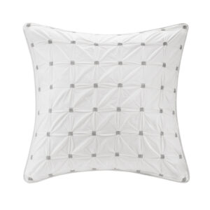 Jane Embroidered Euro Sham in White From INK+IVY