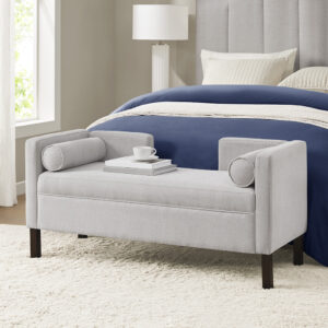 Bradford Upholstered Accent Bench in Gray From Madison Park